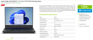 Erazer Major X20 MD62617 16" Core i7 RTX 4070 Gaming laptop voor €1.399 bij Megekko