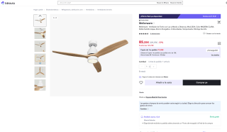 Ventilador Mellerware Brizy Bright de Techo con Luz LED Motor DC 45W por solo 85,25€ (Nuevos usuarios por 73,25€)