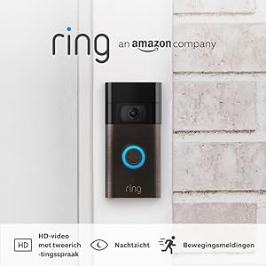 Ring deurbel met video en WiFi brons voor €49,99 bij Amazon