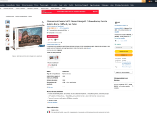 Clementoni Puzzle 3000 Piezas Paisaje El Coliseo Roma Puzzle Adulto Roma por solo 19,94€
