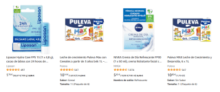 Compra 2 unidades y ahorra el 50% en una productos alimentación y salud y belleza
