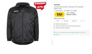 Chaqueta para Peques hummel Essential Bench por 11.99€