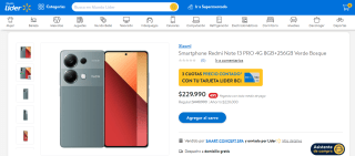Smartphone Redmi Note 13 Pro por $229.990