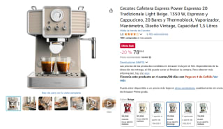 Cecotec Cafetera Express Power Espresso 20 Tradizionale Light por 78,90€