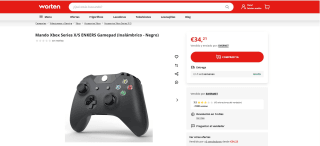 Mando Xbox Series X/S ENKERS Gamepad (Inalámbrico - Negro) por 34,21€
