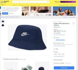 Chapéu Unissex da Nike, modelo Sportswear - R$ 89,99
