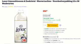 12x Lenor Wasverzachter Limoenbloesem & Zeekristal 874 ml voor €25,27 bij Bol.com