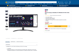 Monitor Gaming LG UltraWide 29" 29WQ500-B IPS FHD 100Hz 5ms por solo 139,80€