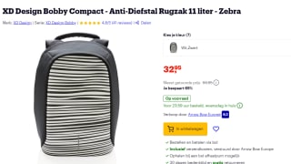 XD Design Bobby Compact - Anti-Diefstal Rugzak 11 liter voor €33 bij Bol.com