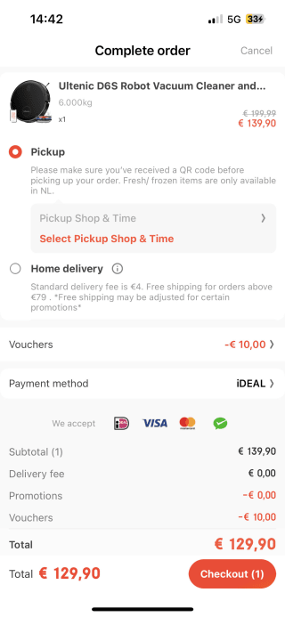 Ultenic D6s robotstofzuiger voor maar Є129,90 bij Ochama