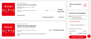 1+1 jaar gratis op Nintendo Switch online