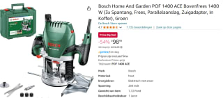 Bosch POF1400ACE + 6-delige frezenset voor €98,99 via Amazon Prime