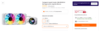 Kit Refrigeración Líquida Tempest Liquid Cooler 240 ARGB por 75€