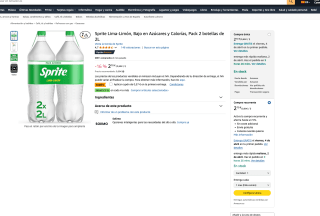 Sprite Lima-Limón Bajo en Azúcares y Calorías Pack 2 botellas de 2L por solo 2,05€