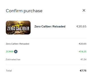 Zero Caliber Reloaded voor €7,75 dmv code via Meta