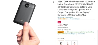 Auronic Powerbank - 10.000 mAh voor €12,64 bij Amazon