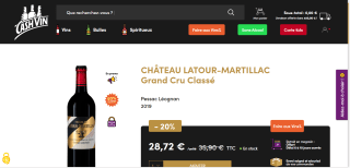Vin rouge, Château LATOUR MARTILLAC 2019 à 28,72 €