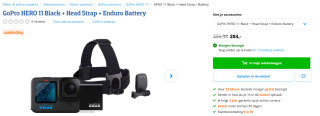 GoPro HERO 11 Black + Head Strap + Enduro Battery voor €284 bij Coolblue