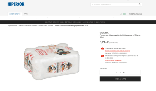 Cerveza VICTORIA rubia especial de Málaga pack 12 latas 33 cl por 8,24€ y 2ª unidad al 50% de descuento