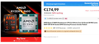 AMD Ryzen 5 9600 3,8GHz 6C/12T Radeon AM5 voor €174,99 bij Aliexpress