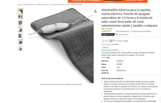 almohadilla eléctrica por sólo 15,99€