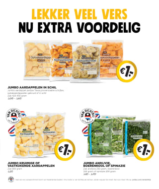 Jumbo actie de euro show 4 weken lang heel veel producten voor €1