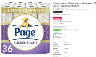 36 rollen Page kussenzacht voor €15,39 met Amazon Prime
