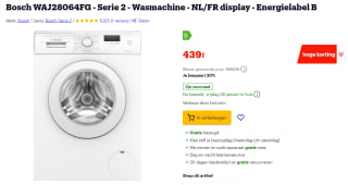 Bosch WAJ28064FG - Serie 2 - Wasmachine voor €439 bij Bol.com