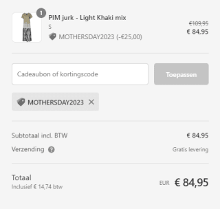 €25 korting bij besteding vanaf €99 bij NÜ Denmark
