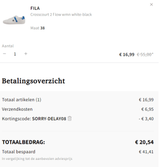 FILA Crosscourt 2 F Low dames sneakers voor €13,59 dmv code bij Otrium