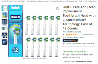 Win an Oral-B precision clean electric toothbrush head from Amazon for £19.93
