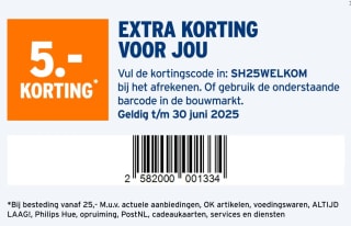 €5 korting op je bestelling bij de Gamma