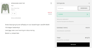 20% extra korting op sale-tops bij Vila