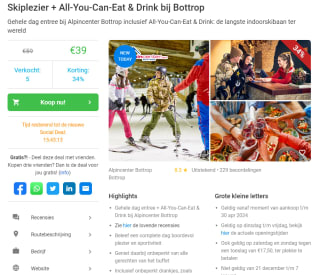 Hele dag Skiplezier + All-You-Can-Eat & Drink bij Bottrop voor €39 of zelfs gratis!