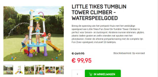 Little Tikes Waterspeelgoed Tumblin Tower Climber voor €99,95 bij Dagknaller