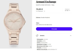 Reloj de Mujer Armani Exchange QUARTZ HAND WATCHES por 75€