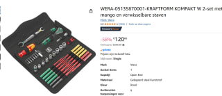 Wera Kraftform Kompakt W 1 Service, 35 -delig voor €120,66 bij Amazon
