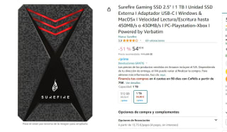 Disco Duro SSD Verbatim Surefire Bunker Gaming 1TB poor 54,90€