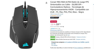 Ratón para juegos FPS Personalizable marca Corsair M65 RGB ULTRA por 59,99€