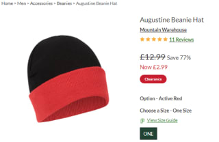 Obtain Augustine beanie hat from Mountain Warehouse for £2.54