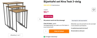 karwei: bijzettafelset Nina voor €53,70