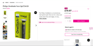 Philips OneBlade Face 5-in-1 Comb QP2724/20 - £19.97