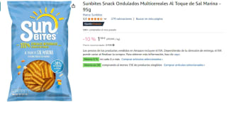 8 Paquetes de Sunbites Snack Ondulados Multicereales Al Toque de Sal Marina - 95g por 9.98€