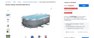 Bestway Piscina Tubular Oval 427x250x100 cm por 319,20€