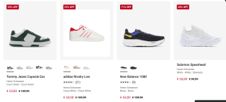 Tot 75% korting op diverse merk sneakers van o.a. Tommy Jeans, Nike, New Balance, Adidas en meer bij Foot Locker