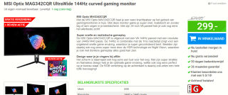 MSI Optix MAG342CQR monitor voor €299 bij Megekko
