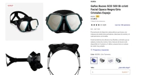 Gafas Buceo SCD 500 Bi-cristi Facial Opaco Negro/Gris Cristales Espejo por 17,99€