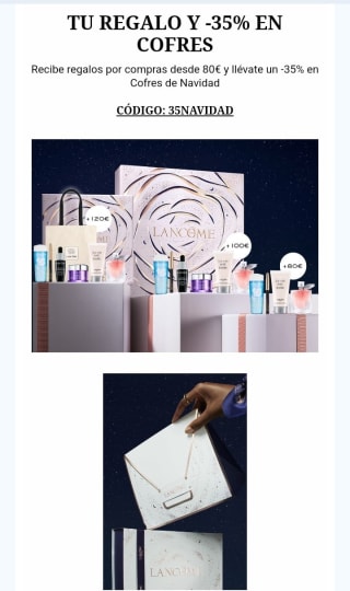 -35% en cofres Navidad y regalos con Lancome.