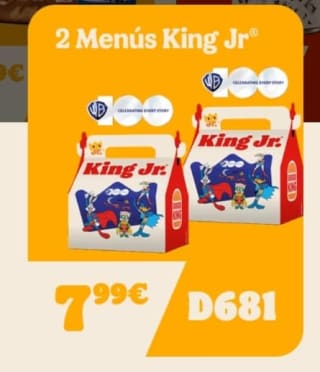 Burger King 2 menús King Junior por 7,99€