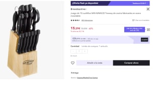 Juego de cuchillos San Ignacio 15 piezas por 10.7€